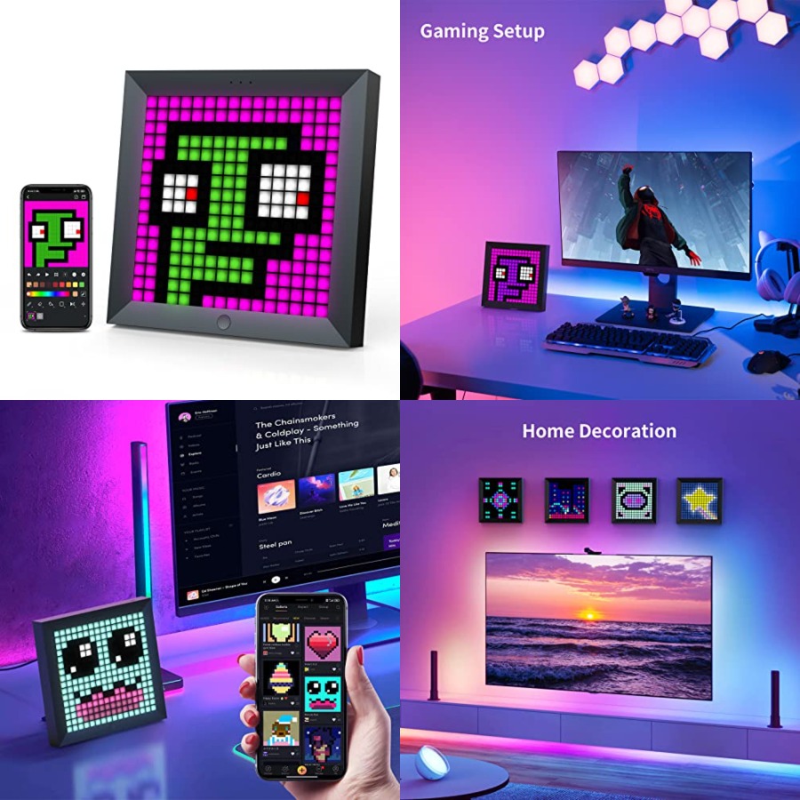 Pc Gaming Desk - LED Işık Piksel Ekran Paneli, RGB