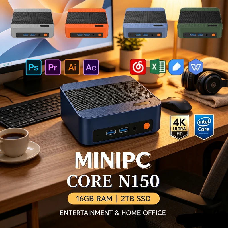 Pc Gaming Editing - Çok Renkli Mini PC Intel N150,
