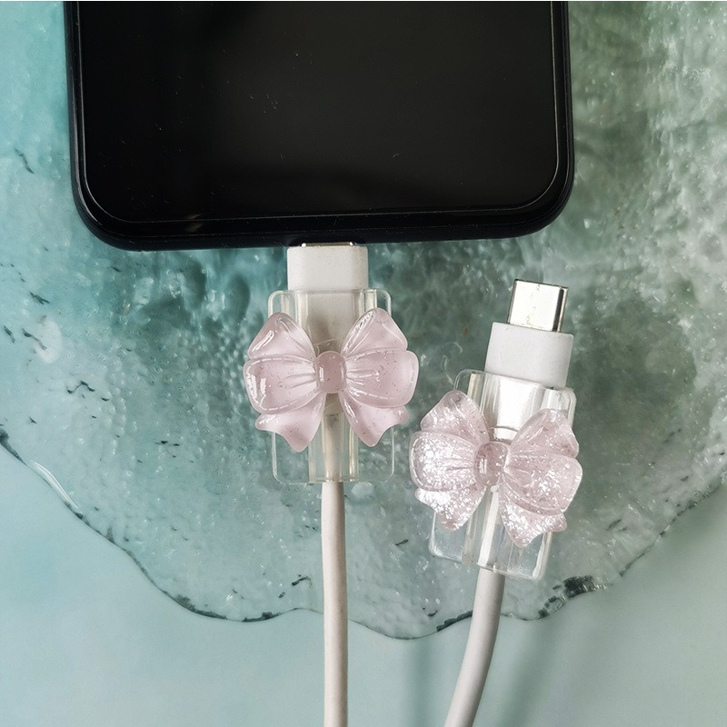 Cable Management Sleeve - 2 Adet Kore Fiyonklu Şeffaf Şarj