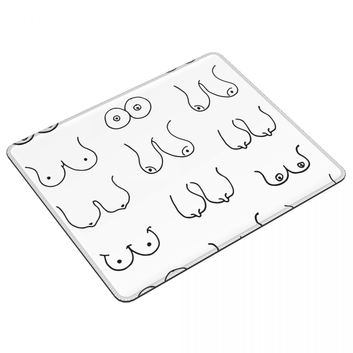 Pc Gaming Drawing - Siyah Beyaz Göğüsler Çizim Mouse Pad