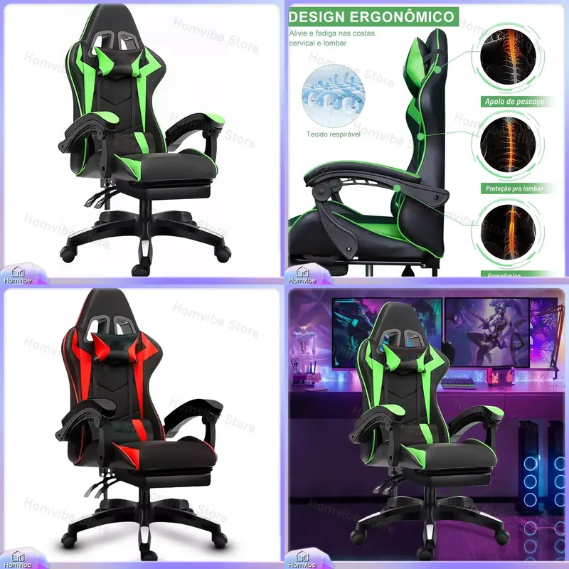 Pc Gaming Desk - Yüksek Sırtlı Ergonomik Oyun Koltuğu, Ayak