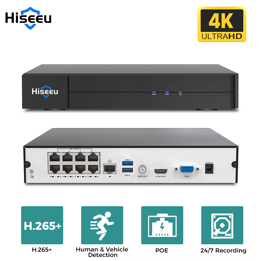 Hiseeu 8 Kanallı 4K PoE NVR Ağ - Webcam 4K incelemesi ve fiyatı
