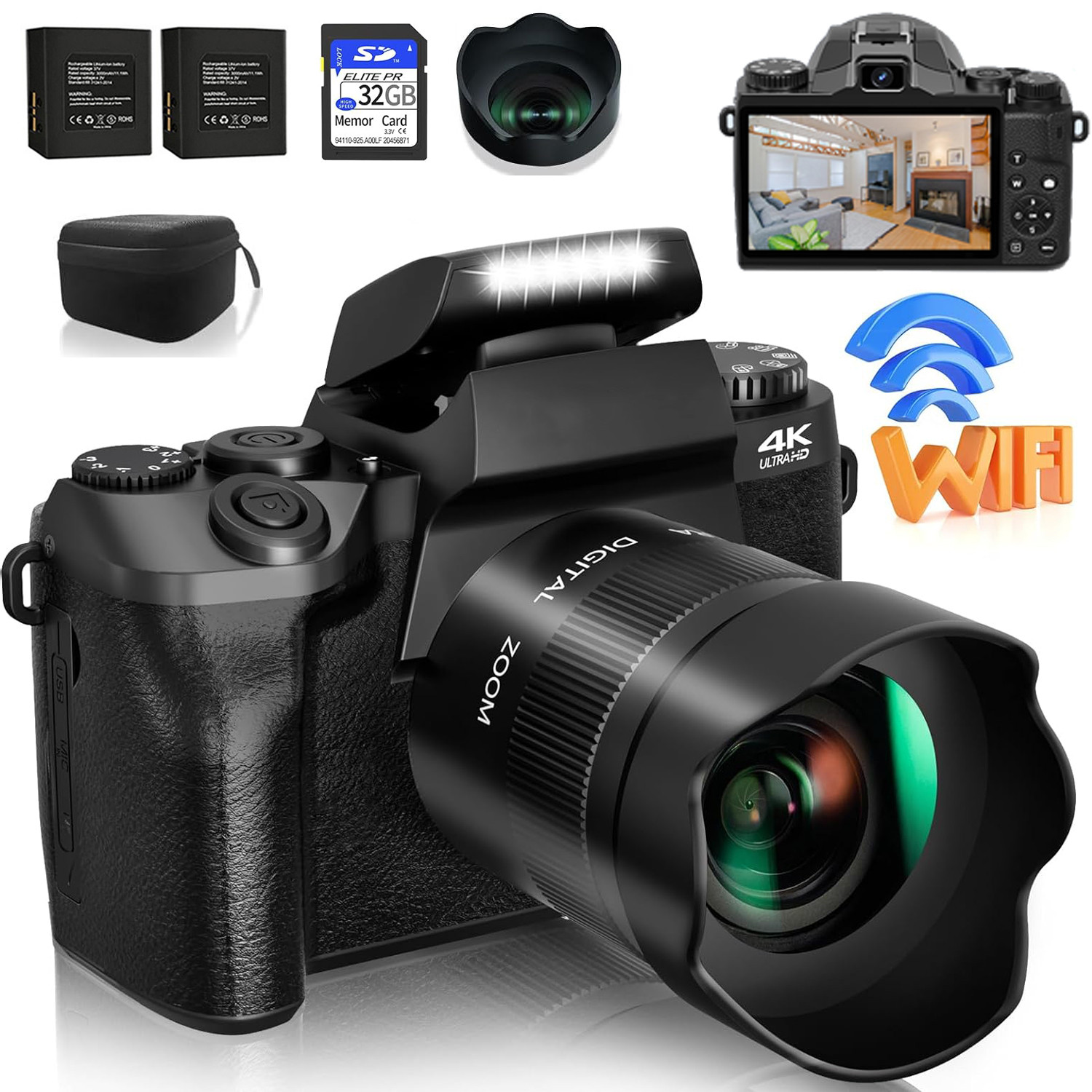 64MP Dijital Fotoğraf Makinesi - Webcam 4K incelemesi ve fiyatı