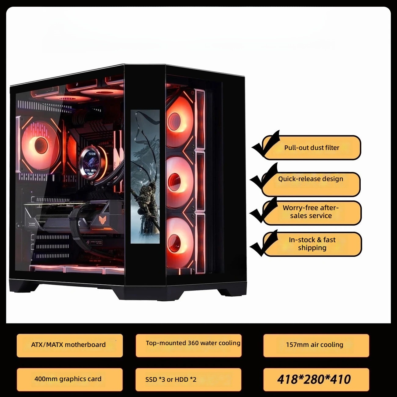 4 RGB Fanlı, LCD Ekranlı, ATX  - Pc Gaming Center incelemesi ve fiyatı